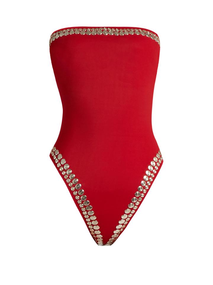 Norma Kamali Bishop Studded Swimsuit