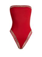 Norma Kamali Bishop Studded Swimsuit