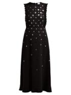 Matchesfashion.com Redvalentino - Sequin And Crystal Flower Crepe Dress - Womens - Black