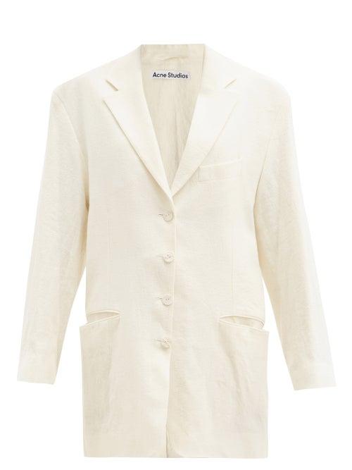 Matchesfashion.com Acne Studios - Oversized Single-breasted Ramie Jacket - Womens - Ivory