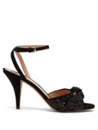 Matchesfashion.com Valentino - Liquid Metal Glow Sequin Embellished Sandals - Womens - Black