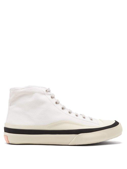 Matchesfashion.com Acne Studios - Bl Konst High Top Cotton Canvas Trainers - Mens - White