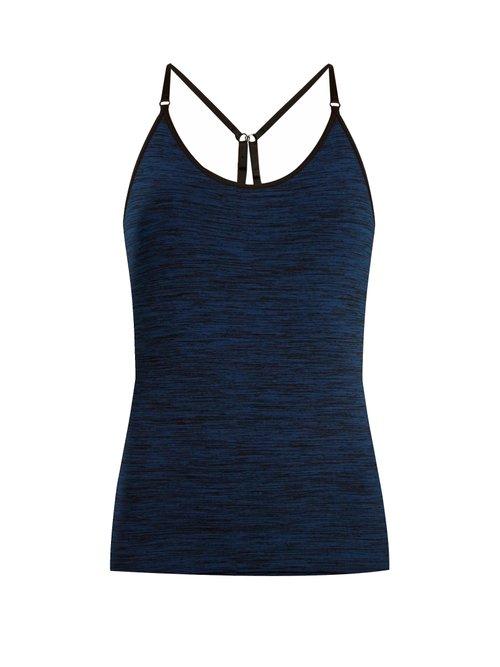 Matchesfashion.com Pepper & Mayne - Cross Back Compression Performance Tank Top - Womens - Blue