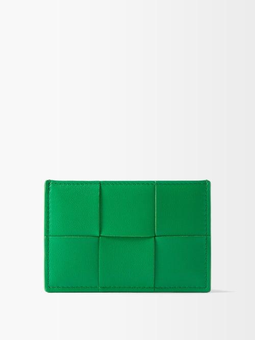 Bottega Veneta - Cassette Intrecciato-leather Cardholder - Womens - Green