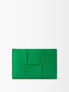 Bottega Veneta - Cassette Intrecciato-leather Cardholder - Womens - Green