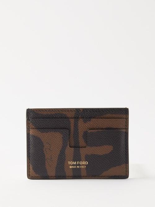 Tom Ford - Money-clip Zebra-print Leather Cardholder - Mens - Brown Multi