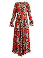 Matchesfashion.com Diane Von Furstenberg - Boswell Floral Print Silk Dress - Womens - Red Multi