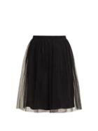 Matchesfashion.com Maison Margiela - Pleated Tulle Skirt - Womens - Black