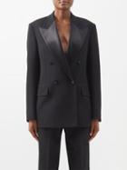 Gucci - Double-breasted Satin-lapel Wool Jacket - Womens - Black