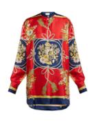 Matchesfashion.com Gucci - Floral Print Silk Satin Blouse - Womens - Red Print