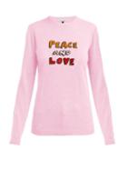Matchesfashion.com Bella Freud - Peace And Love Cashmere Blend Sweater - Womens - Pink Multi