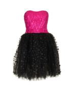 Loyd/ford Lace And Tulle Strapless Dress