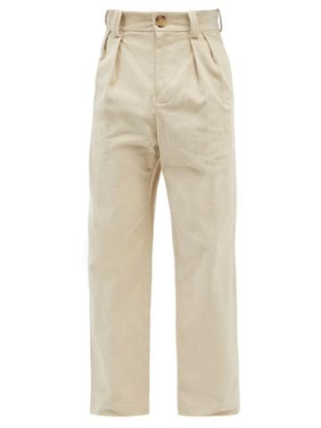 S.s. Daley - Hockney Corduroy Straight-leg Trousers - Mens - White
