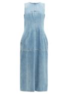 Matchesfashion.com Mm6 Maison Margiela - Open Back Panelled Denim Dress - Womens - Light Denim