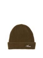 Amiri - Logo-embroidered Cashmere Beanie - Mens - Khaki
