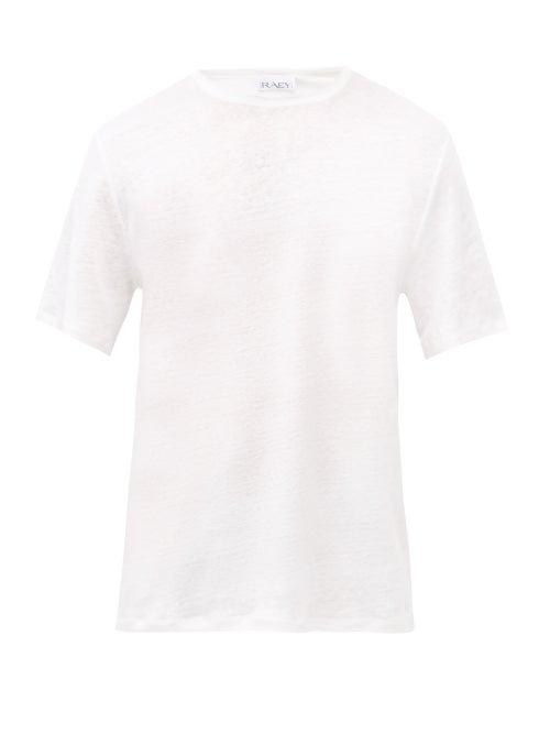 Matchesfashion.com Raey - Crew-neck Linen T-shirt - Mens - White