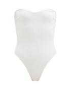 Matchesfashion.com Sara Cristina - Heart Ribbed Swimsuit - Womens - White