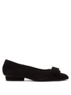 Matchesfashion.com Salvatore Ferragamo - Viva Suede Point-toe Flats - Womens - Black