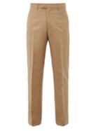 Matchesfashion.com Bottega Veneta - Mohair Blend Slim Fit Trousers - Mens - Camel