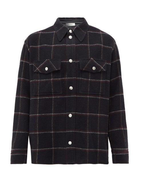 Matchesfashion.com Isabel Marant - Fesleyhi Windowpane-check Felted-flannel Shirt - Mens - Blue Multi