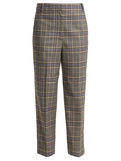 Matchesfashion.com Tibi - Lucas Checked Woven Trousers - Womens - Grey Multi