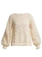 See By Chloé Geometric-lace Cotton Blouse