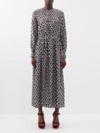 Biyan - Larasita Printed-silk Maxi Dress - Womens - Navy