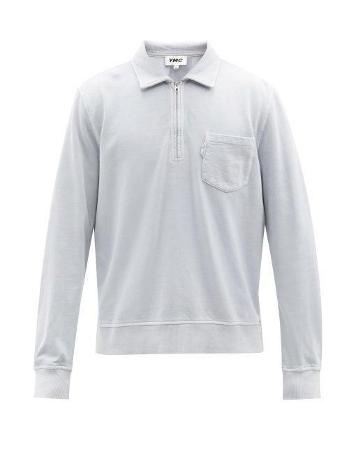 Ymc - Sudgen Zipped Cotton-jersey Sweatshirt - Mens - Purple