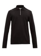 Matchesfashion.com Jil Sander - Zipped Cotton Blend Jersey Polo Shirt - Mens - Black