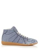 Maison Margiela Replica High-top Paint-effect Leather Trainers