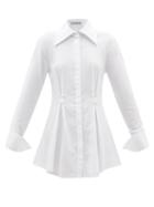 Palmer/harding Palmer//harding - Tenderness Pleated Cotton-blend Twill Shirt - Womens - White