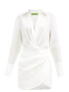 Matchesfashion.com Gauge81 - Naha Draped Silk Shirtdress - Womens - Ivory