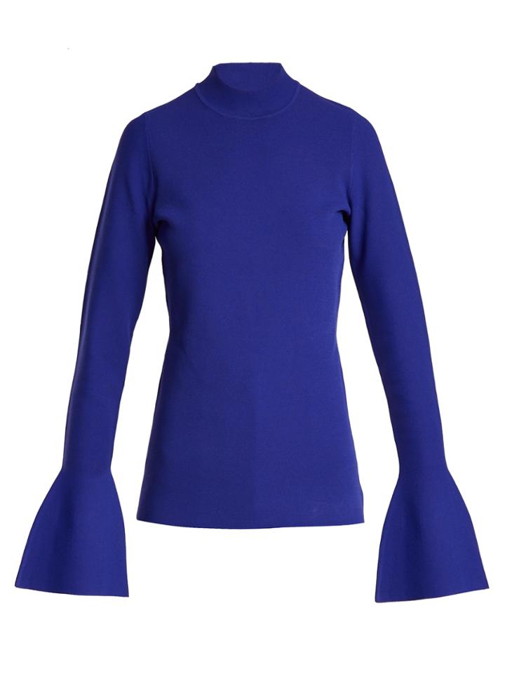 Diane Von Furstenberg Bell-cuff Stretch-knit Top