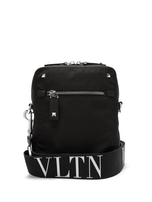 Matchesfashion.com Valentino - Stud Embellished Nylon Bag - Mens - Black