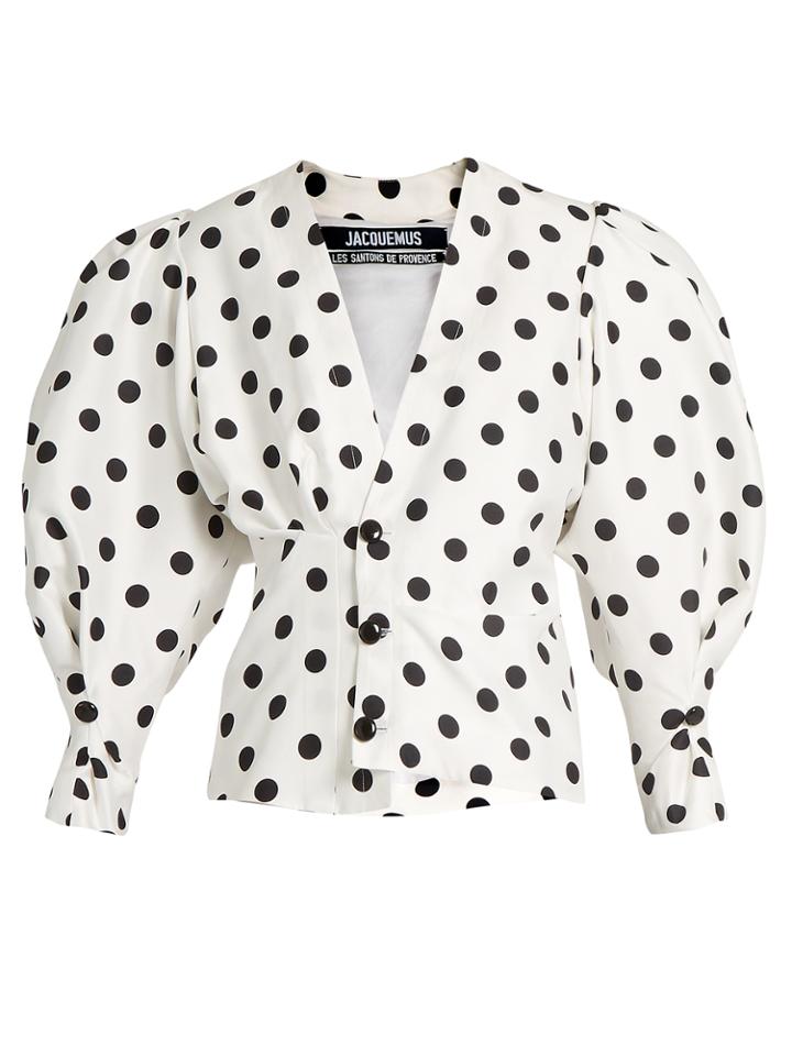 Jacquemus Polka-dot Print Gigot-sleeve Blouse
