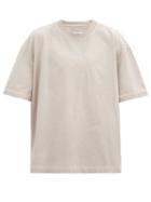 Matchesfashion.com Maison Margiela - Resin Logo-embroidered Cotton T-shirt - Mens - Beige