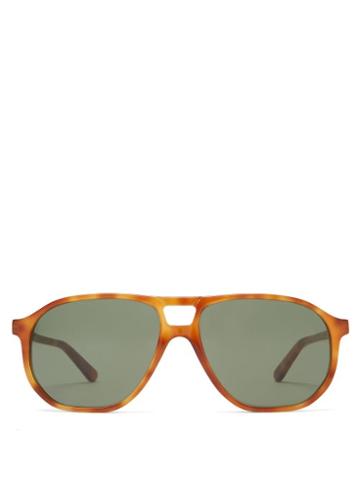 Matchesfashion.com L.g.r Sunglasses - Tangeri Double-bridge Acetate Sunglasses - Mens - Tortoiseshell