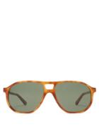 Matchesfashion.com L.g.r Sunglasses - Tangeri Double-bridge Acetate Sunglasses - Mens - Tortoiseshell