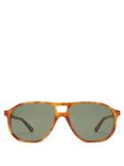 Matchesfashion.com L.g.r Sunglasses - Tangeri Double-bridge Acetate Sunglasses - Mens - Tortoiseshell