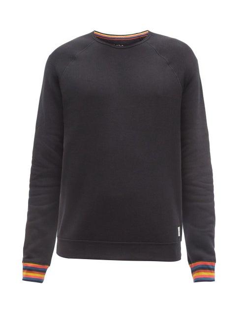Paul Smith - Artist Stripe-trim Cotton Sweatshirt - Mens - Black