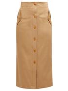 Matchesfashion.com Givenchy - High Rise Cotton Gabardine Skirt - Womens - Beige
