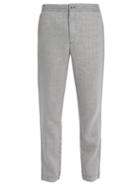 Matchesfashion.com 120% Lino - Slim Leg Striped Linen Trousers - Mens - White Multi