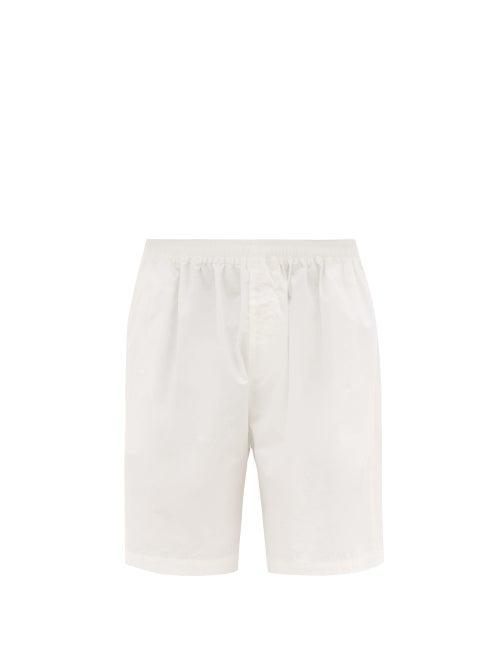 Matchesfashion.com Raey - Wide Leg Cotton Blend Shorts - Mens - White