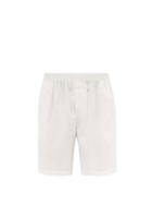 Matchesfashion.com Raey - Wide Leg Cotton Blend Shorts - Mens - White