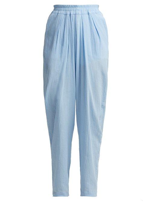 Matchesfashion.com Albus Lumen - Chico Semi Sheer Trousers - Womens - Light Blue
