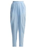 Matchesfashion.com Albus Lumen - Chico Semi Sheer Trousers - Womens - Light Blue
