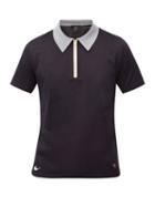 Matchesfashion.com Dunhill - Zip-collar Mercerised-cotton Polo Shirt - Mens - Navy