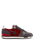 Matchesfashion.com Golden Goose Deluxe Brand - Running Suede And Velvet Trainers - Womens - Black Red