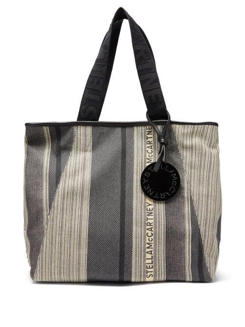 Matchesfashion.com Stella Mccartney - Patchwork Logo Jacquard Canvas Tote Bag - Womens - Grey Multi