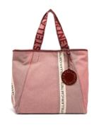 Matchesfashion.com Stella Mccartney - Patchwork Logo Jacquard Canvas Tote Bag - Womens - Pink Multi